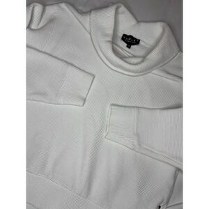 Varley Mock Neck Pullover Sweater White Long Sleeve Size Small‎ Cotton